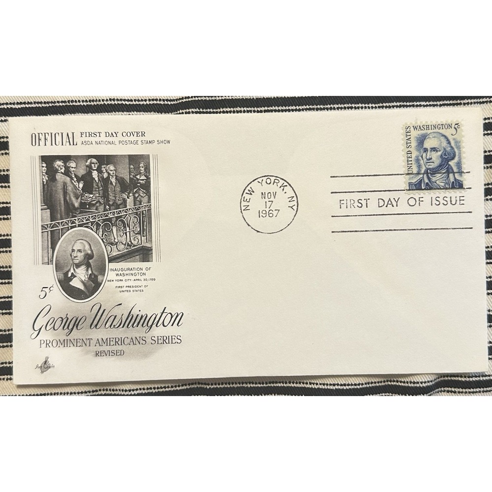 AFDCS NY 1967 FDC Inauguration of George Washington 5C #1283B Prominent American